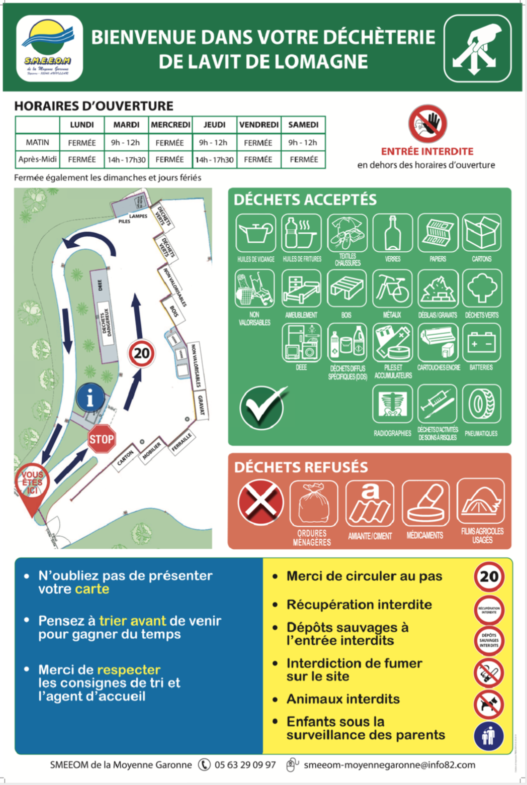 Fonctionnement de la déchèterie de LAVIT